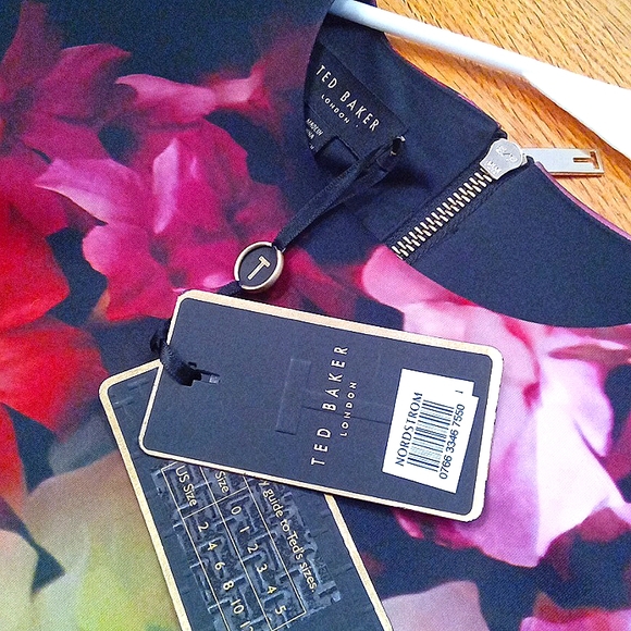 NWT! Ted Baker Catina Cascading Floral Sheath Ted 1(US 4) - Picture 8 of 15